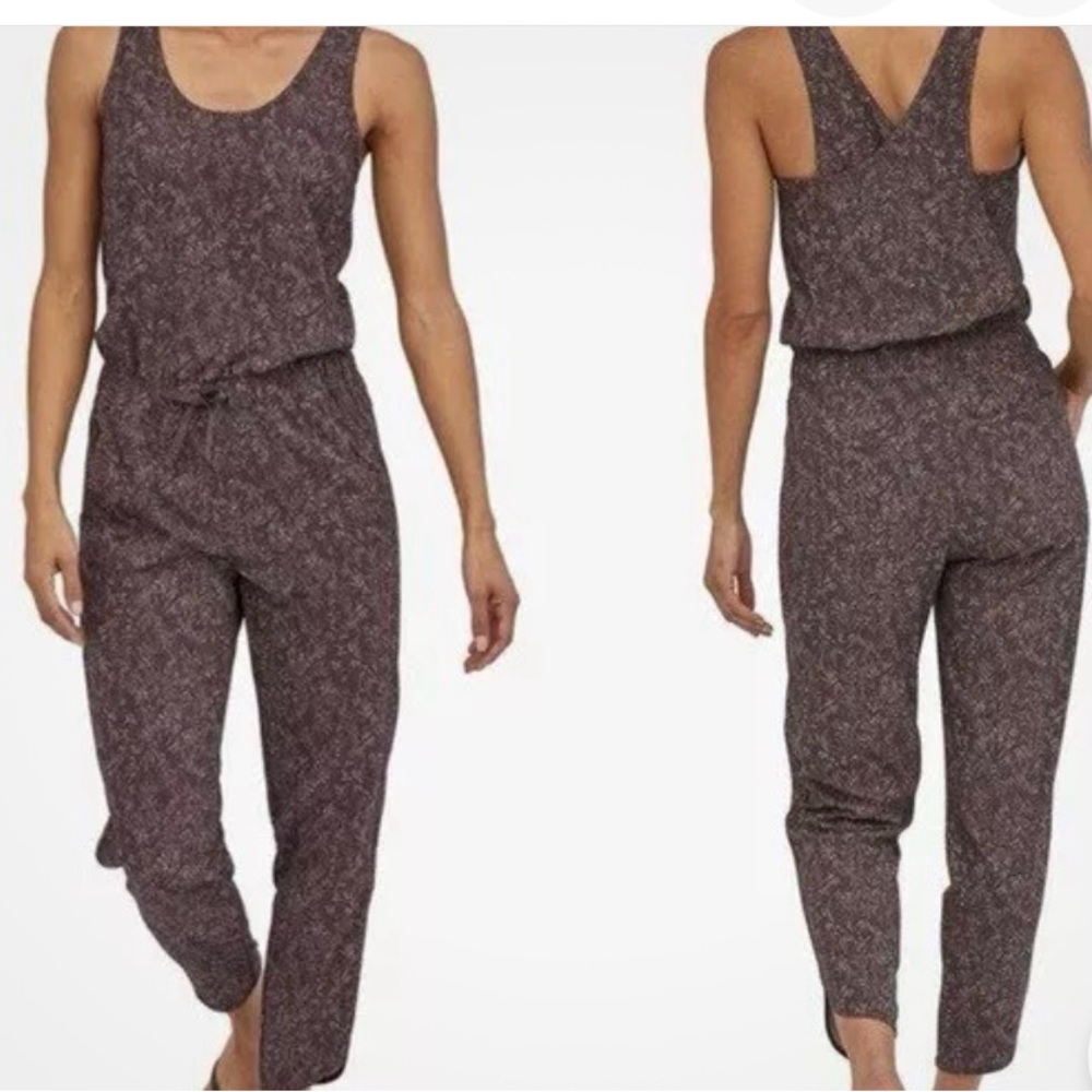Patagonia Fleetwith Romper Miconia Basalt Brown Floral Jumpsuit Size n
